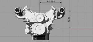 LS Turbo Dimensions Front - GPHeaders - Barnesville MN