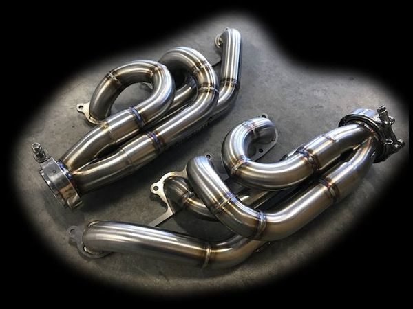 Stahl Pattern SBC Up and Forward Turbo Header Stainless Steel - GPHeaders - Barnesville, MN